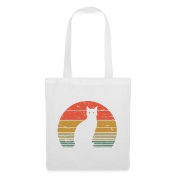Cute Cat Retro Silhouette Cat Lover & Owner Gift - Tote Bag - white - Front