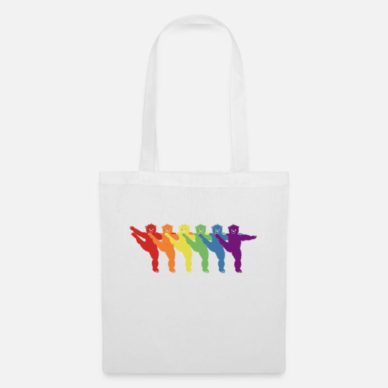 Dancing Rainbow Bears, Pride Outfit - Tote Bag - white
