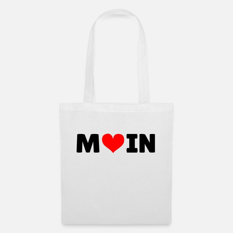 Moin mit Herz - Stoffbeutel - Weiß
