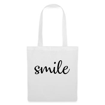 smile, einfach smile - Stoffbeutel - Weiß - Vorne