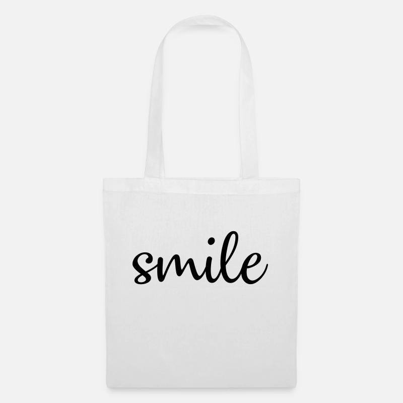smile, einfach smile - Stoffbeutel - Weiß