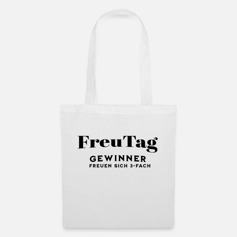 FreuTag - Gewinner freuen sich 3-fach - Stoffbeutel - Weiß