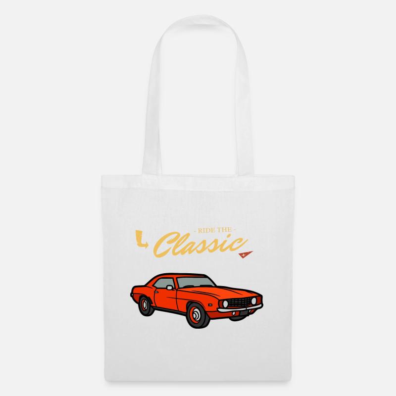 Klassische rote Muscle-Car-Illustration - Stoffbeutel - Weiß