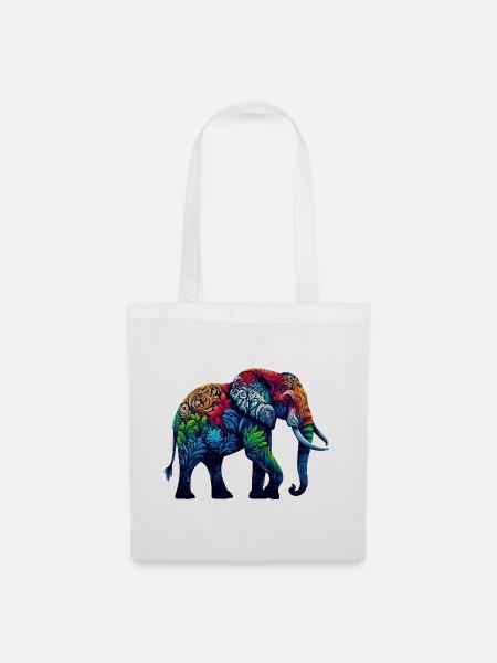 Elefant - Stoffbeutel - Weiß