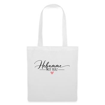 Hebamme mit Herz - Stoffbeutel - Weiß - Vorne