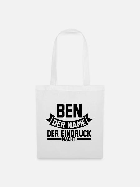 Vorname Ben - Stoffbeutel - Weiß