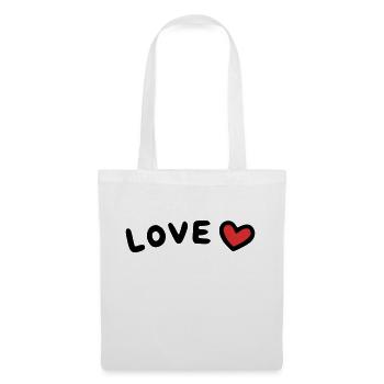 Cœur d’amour - Sac en tissu - blanc - Devant