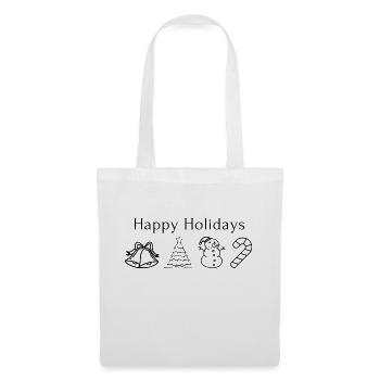 Happy Holidays - Stoffbeutel - Weiß - Vorne