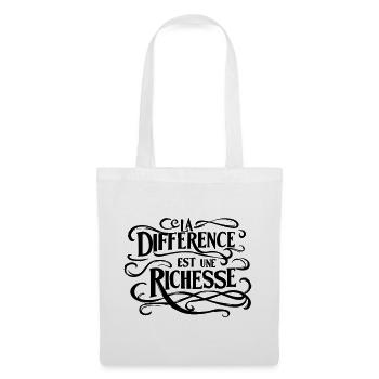 La différence est une richesse  - Sac en tissu - blanc - Devant