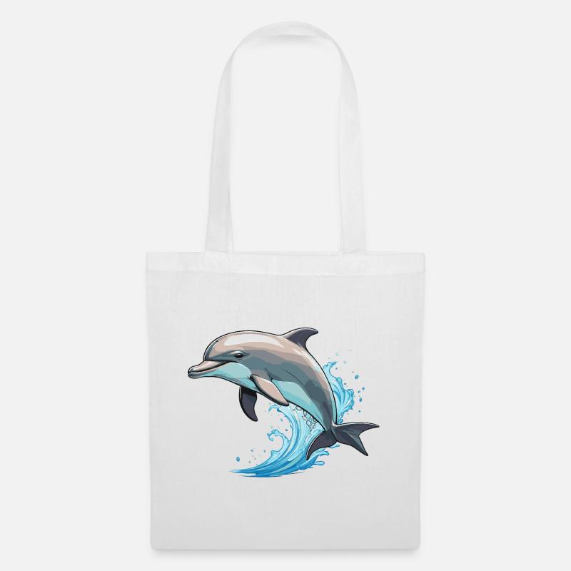 Delfin - Cute Ocean Pet Design - Stoffbeutel - Weiß