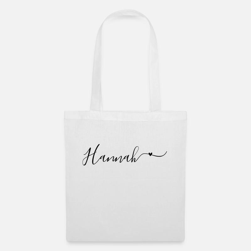 Hannah Name Vorname Dekorativ - Stoffbeutel - Weiß