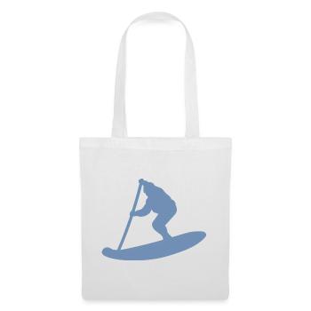 Silhouette minimaliste du Stand Up Paddle - Sac en tissu - blanc - Devant
