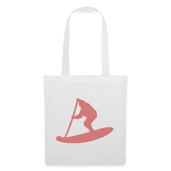 Silhouette minimaliste du Stand Up Paddle - Sac en tissu - blanc - Devant
