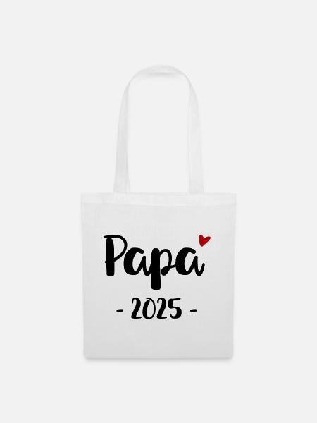 Papa 2025 Design für werdende Väter - Stoffbeutel - Weiß