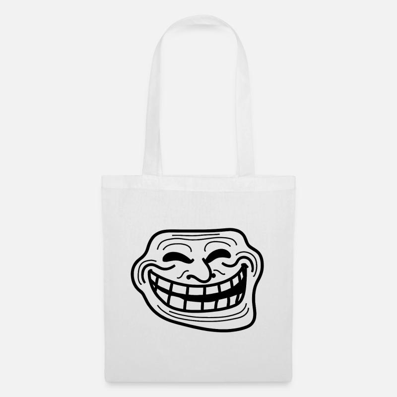 Bold Grin Linework Illustration - Tote Bag - white