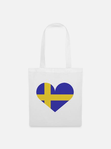 Schwedische Flagge - Stoffbeutel - Weiß