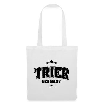 Trier Blockschrift Arch – Varsity Stil - Stoffbeutel - Weiß - Vorne