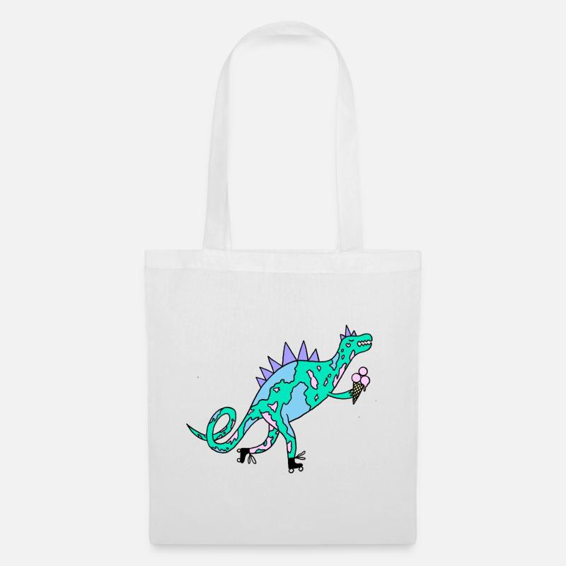 Rollerskates_Dino - Stoffbeutel - Weiß