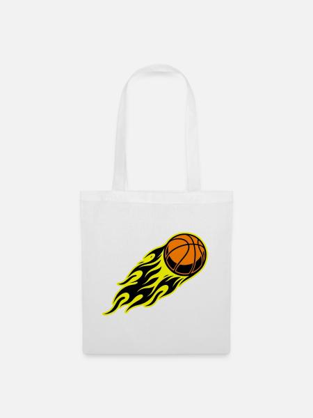 Basketball Flamme - Stoffbeutel - Weiß