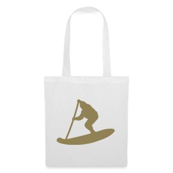 Silhouette minimaliste de paddle debout - Sac en tissu - blanc - Devant
