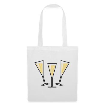 3 Sektgläser (Sekt / Trichter / Zu / 2C) - Sac en tissu - blanc - Devant