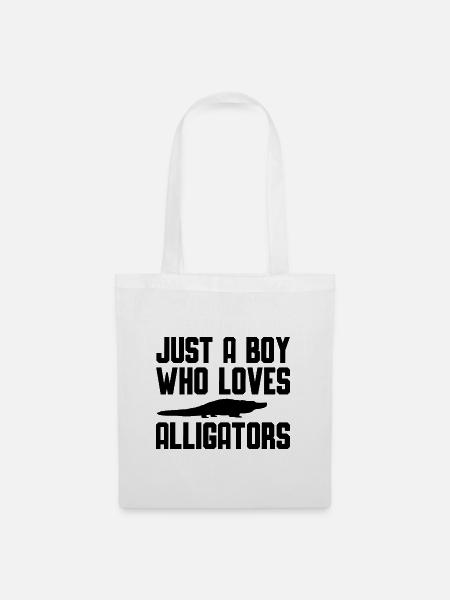 Alligator Reptil - Stoffbeutel - Weiß