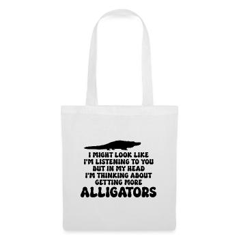 Alligator Reptil - Stoffbeutel - Weiß - Vorne