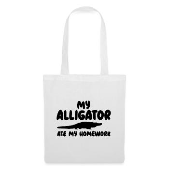Alligator Silhouette Reptile - Tote Bag - white - Front