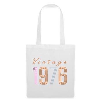 "Vintage 1976" Retro-Geburtstagsdesign - Stoffbeutel - Weiß - Vorne