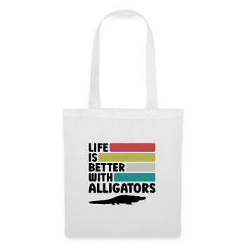 Alligator Retro Reptilienfan - Stoffbeutel - Weiß - Vorne