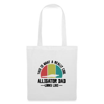 Retro Alligator Papa Silhouette - Stoffbeutel - Weiß - Vorne