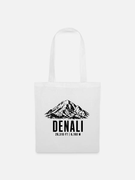 Denali Berg Wandern Bergsteigen Alaska - Stoffbeutel - Weiß