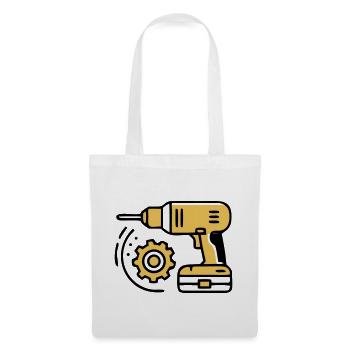 Akkuschrauber Werkzeug Icon - Stoffbeutel - Weiß - Vorne