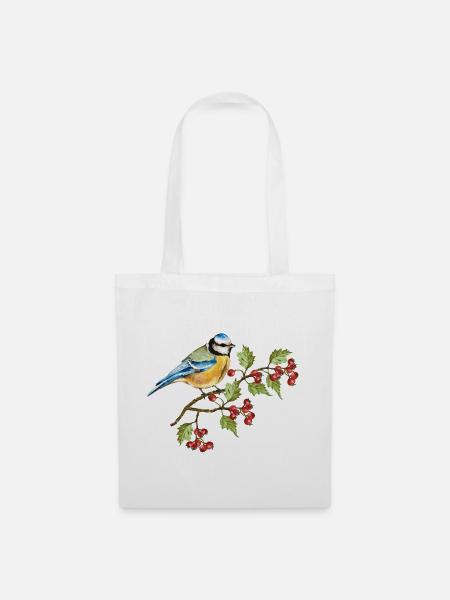 Bunter Vogel - Stoffbeutel - Weiß