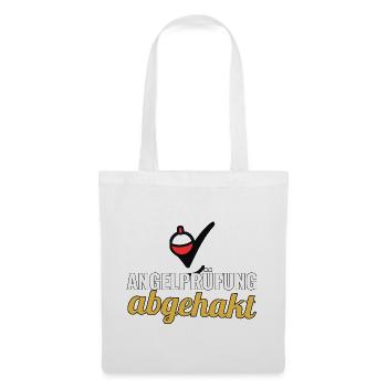 Angler Geschenk nach bestandener Angelprüfung - Stoffbeutel - Weiß - Vorne