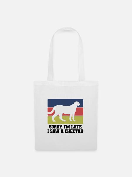 Sorry I’m Late – Gepard - Stoffbeutel - Weiß