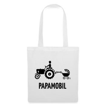 Papamobil (Trecker Und Kinderwagen / Black) - Stoffbeutel - Weiß - Vorne