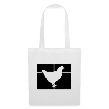 Huhn Silhouette Grafik - Stoffbeutel - Weiß - Vorne