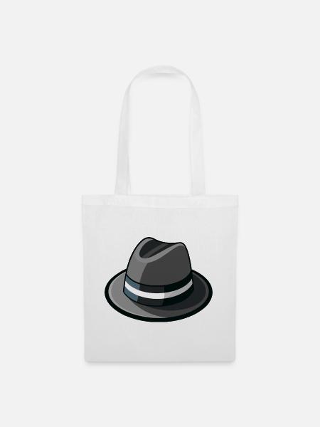 Gangster-Hut-Fedora - Stoffbeutel - Weiß