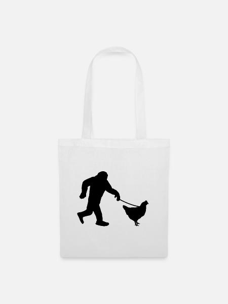 Bigfoot Huhn Humor - Stoffbeutel - Weiß