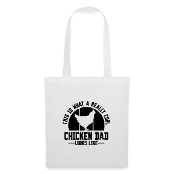 Huhn Papa Spruch Humor - Stoffbeutel - Weiß - Vorne