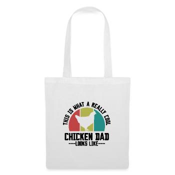 Huhn Papa Spruch Retro - Stoffbeutel - Weiß - Vorne
