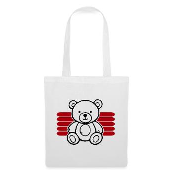 Baby Spielzeug Teddybär Stofftier lustige Sprüche - Stoffbeutel - Weiß - Vorne