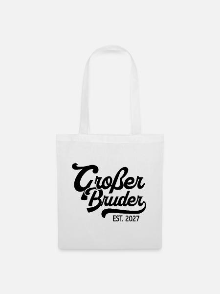 Großer Bruder 2027 Schwangerschaft - Stoffbeutel - Weiß