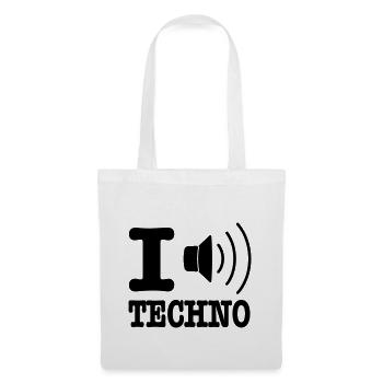 I love techno / I speaker techno - Stoffbeutel - Weiß - Vorne