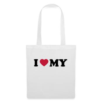 i_love_my_2_color - Sac en tissu - blanc - Devant