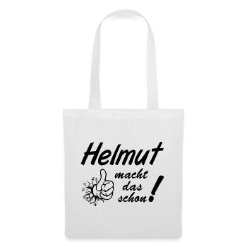 Helmut , Vorname,Namensschild,Name,Fun Shirt (25) - Stoffbeutel - Weiß - Vorne