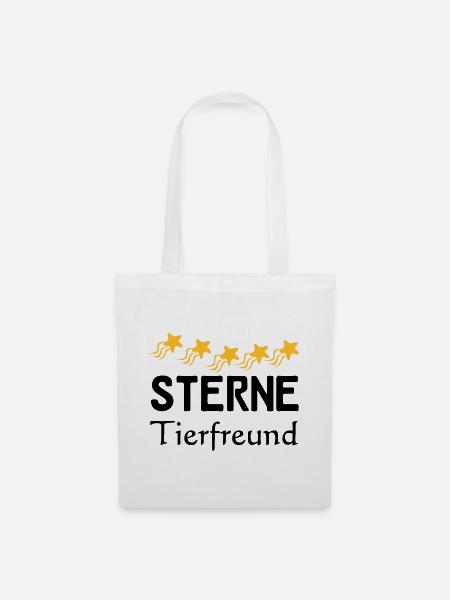 Sterne Tierfreund Geschenk - Stoffbeutel - Weiß