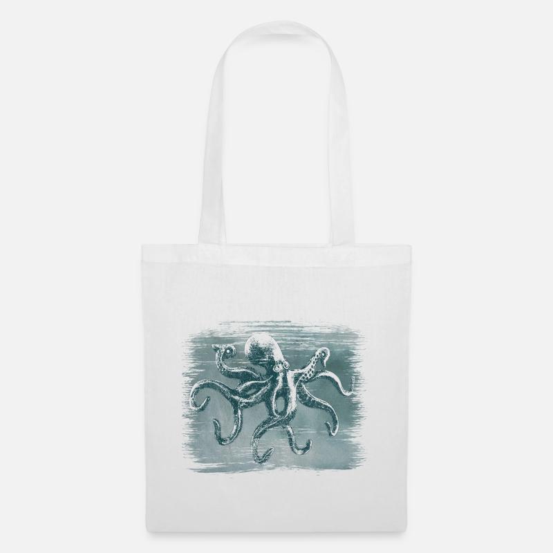 Oktopus Krake Geschenk - Stoffbeutel - Weiß