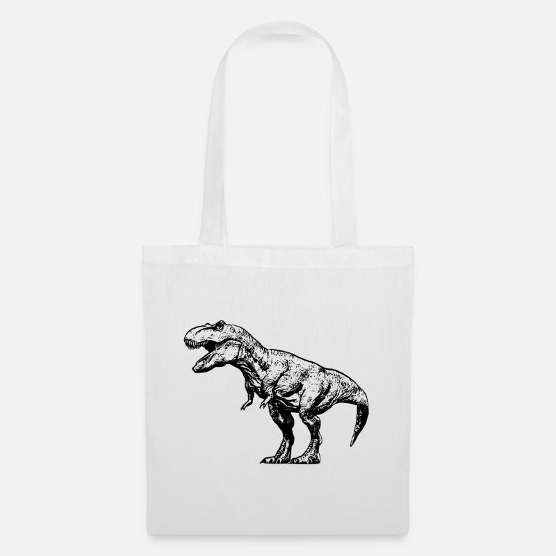 T-Rex Dinosaurier Dino Fleischfresser - Stoffbeutel - Weiß
